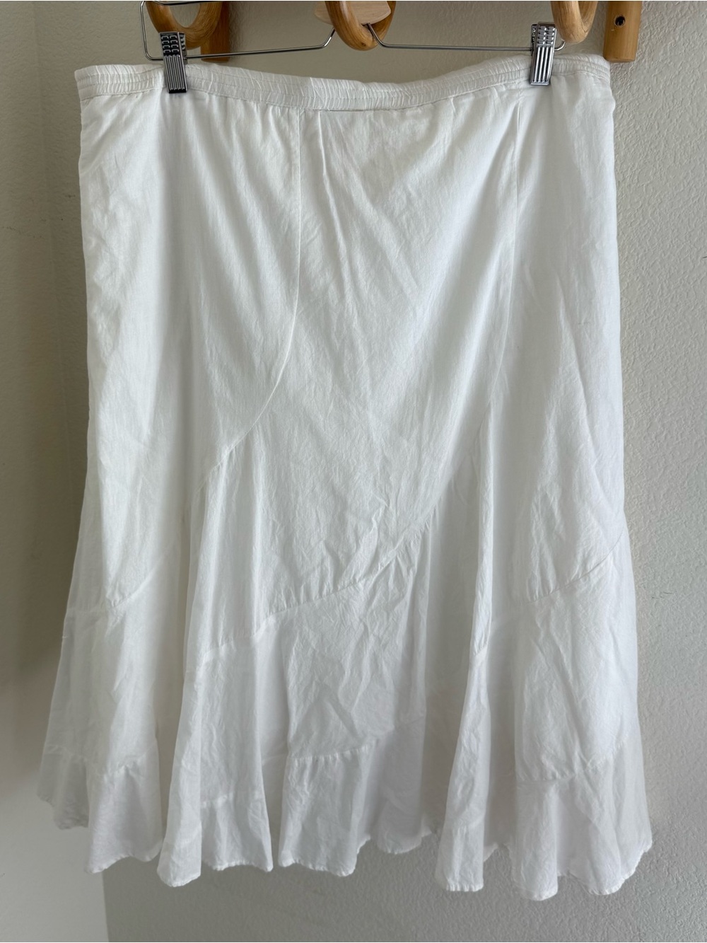 METRO WEAR Y2K Peasant Maxi midi Skirt White Floral Embroidery boho size L/XL - Picture 4 of 6